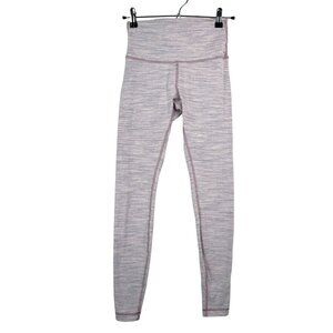 Lululemon Wunder Under legging Size 6 Heathered Pink &‎ Gray